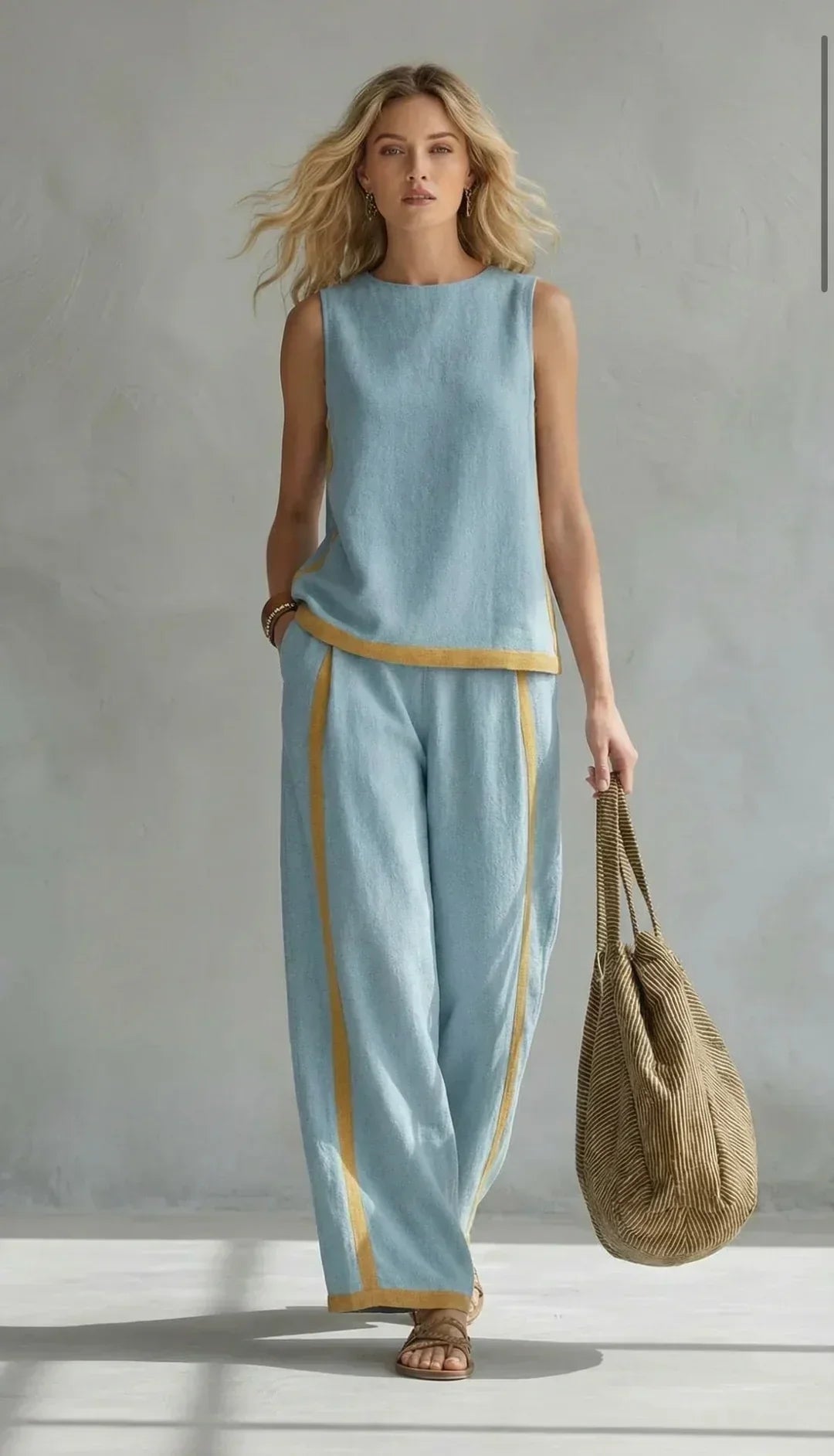 Ursula | Conjunto Chaleco y Pantalón Bicolor para Mujer