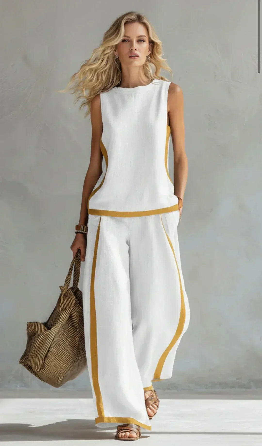 Ursula | Conjunto Chaleco y Pantalón Bicolor para Mujer