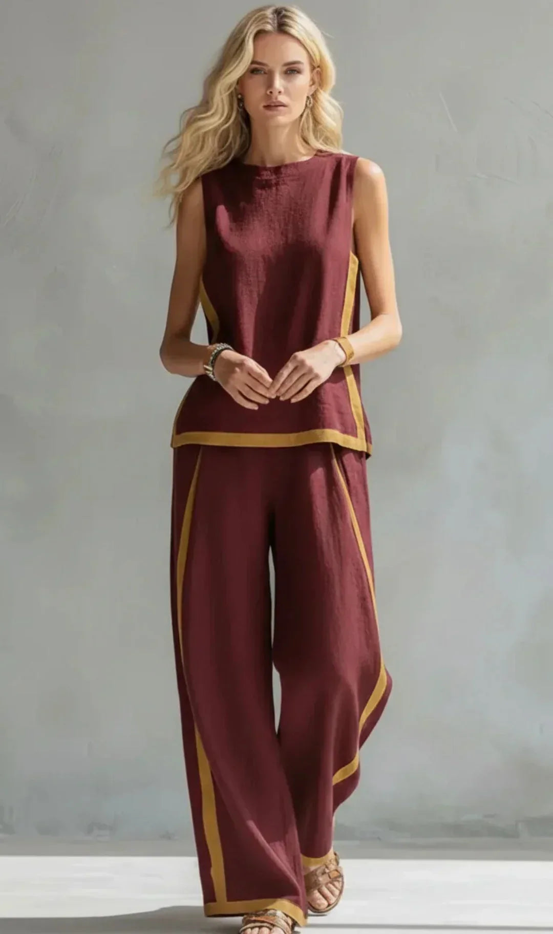 Ursula | Conjunto Chaleco y Pantalón Bicolor para Mujer