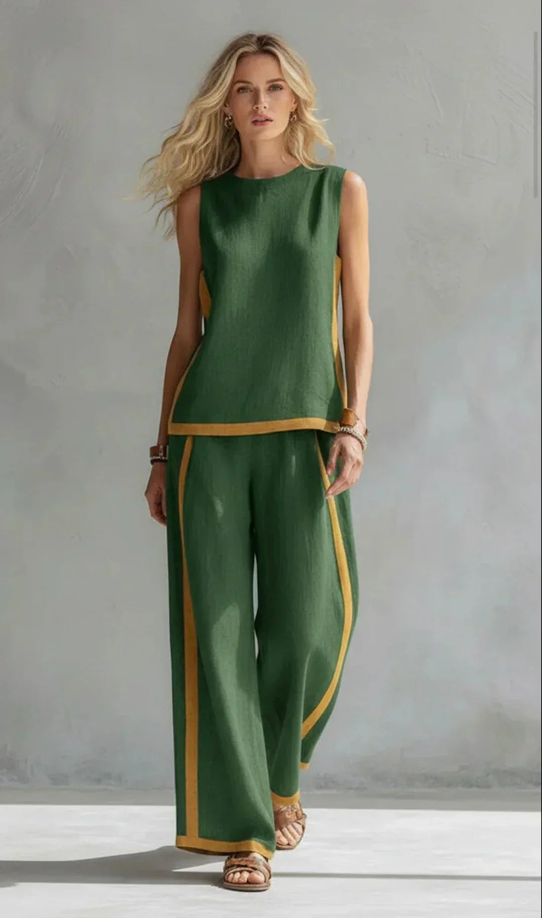 Ursula | Conjunto Chaleco y Pantalón Bicolor para Mujer