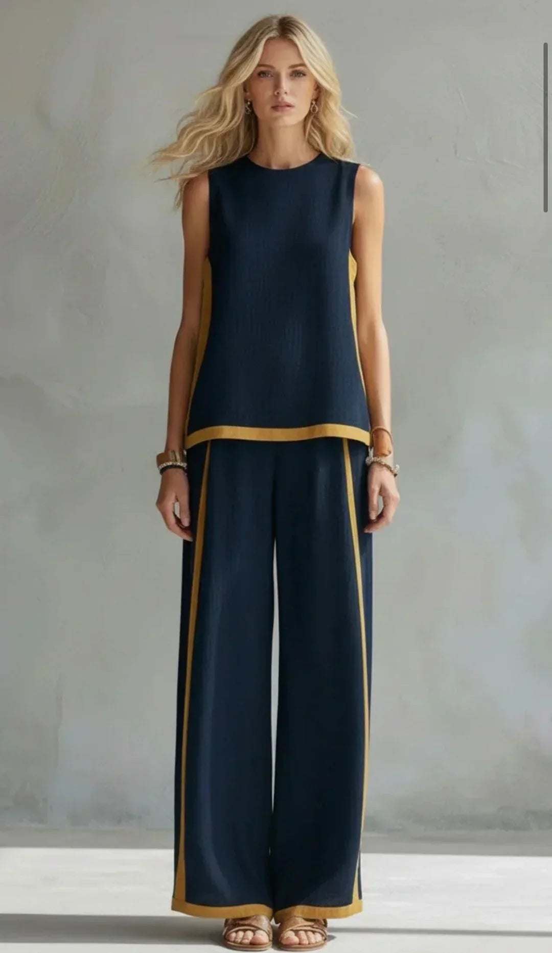 Ursula | Conjunto Chaleco y Pantalón Bicolor para Mujer