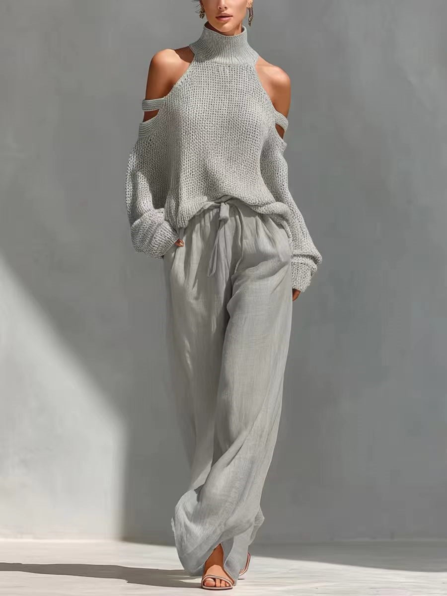 Conjunto de Punto y Lino Mujer — Cómodo y Elegante